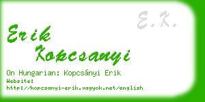 erik kopcsanyi business card